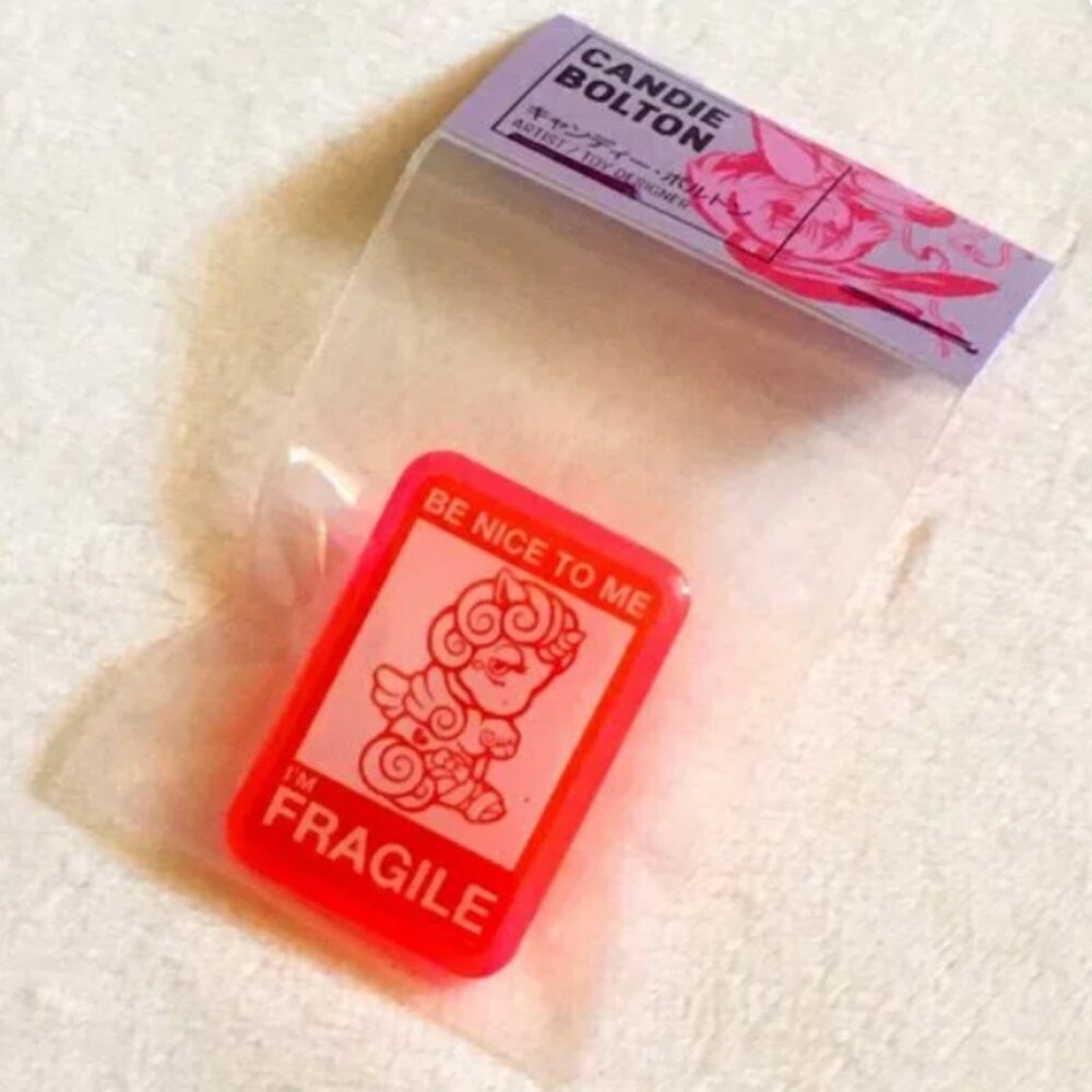 NWT Fragile Unicorn Heart-Shaped Back Acrylic Pin